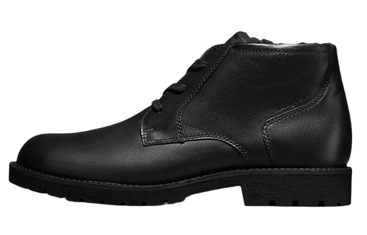 Ecco Aibu Jeston series leather simple workwear ankle-length Martin boots men's black
