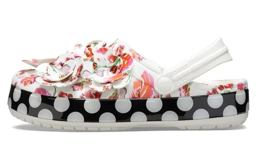 Crocs Timeless Clash Roses Floral Dots Clog 'White Red Black' Women's