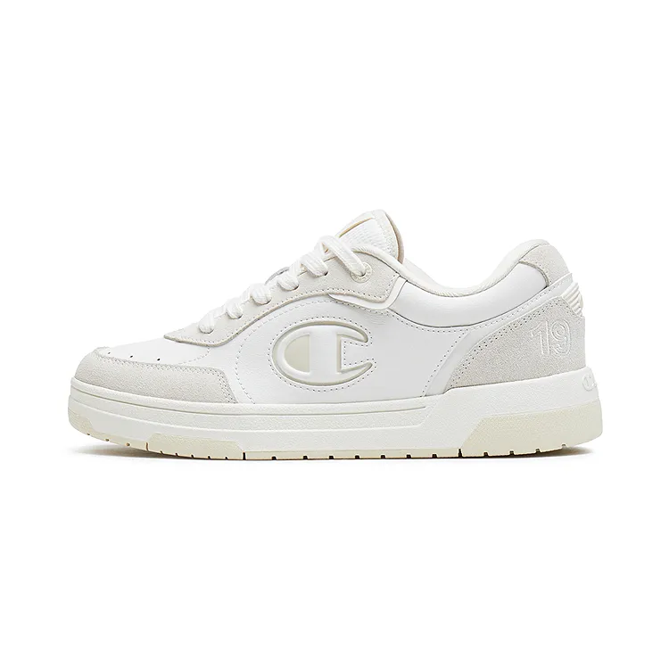 Champion Textile, Synthetic Leather Balance Low top Skateboard Shoes Unisex Milk White/Linen