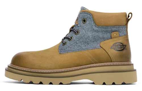 Dickies Cow Leather Crew Combat Boots Men's Brown Blue