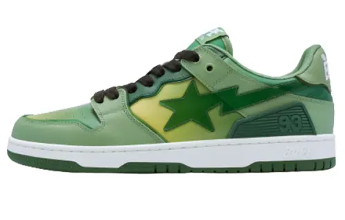 A BATHING APE SK8 STA Low top Stylish Skateboarding Shoes Men's White Green