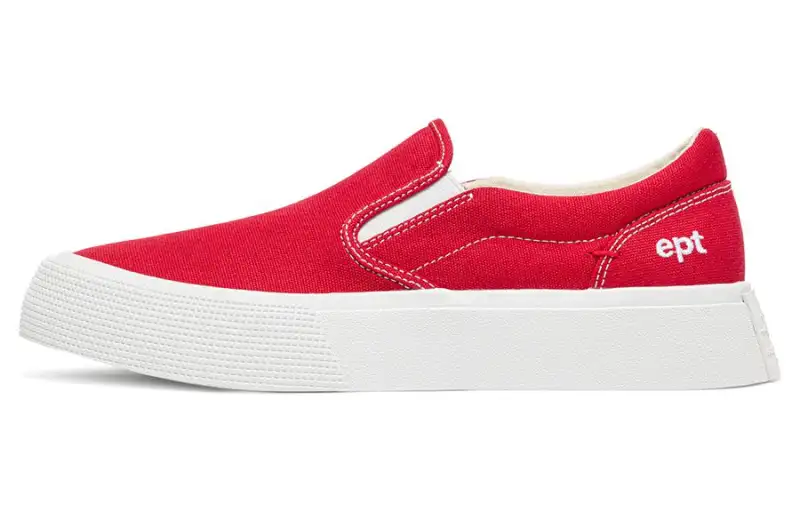 East Pacific Trade Canvas Comfortable Round Toe Low top Skateboard Shoes Unisex Red White