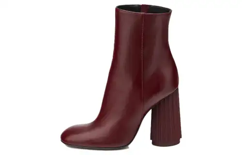 AGL Sheepskin Ankle Boots 10.5cm Women's Red