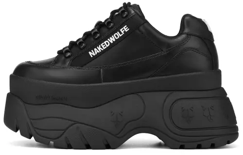 Naked Wolfe Sprinter Leather Lace Up Low top Casual Shoes Women's Black