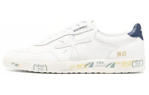 PREMIATA Cow Leather Slip Resistant Cushioning Low top Skateboard Shoes Men's White