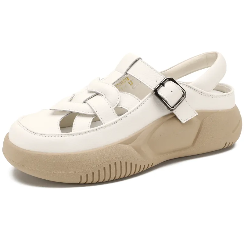 D FUSE SCANDINAVIA Beach Sandals, Sports Sandals Cow Split Leather Roman Sandals Women's