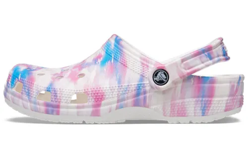 Crocs Classic Casual Unisex White Pink Blue Sandals 'White Pink Blue'