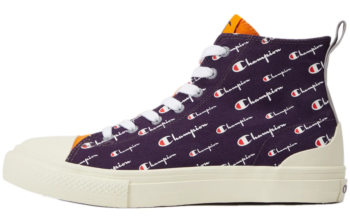 Champion Campus Canvas Shoes Unisex High-top Purple/Yellow