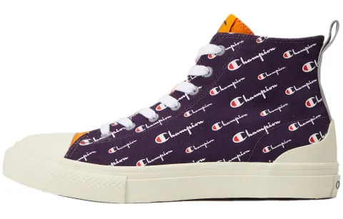 Champion Campus Canvas Shoes Unisex High-top Purple/Yellow