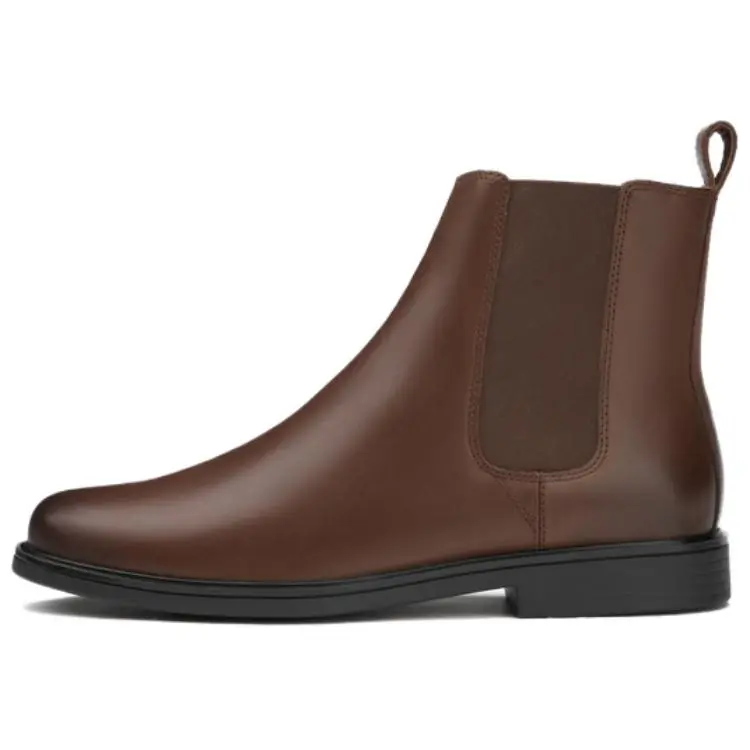 Clarks Cow Leather Short Chelsea Boots Men's Tan