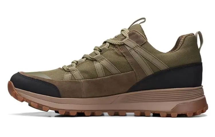 Clarks Leather Low top Sports Casual Shoes Men's Dark Olive Green