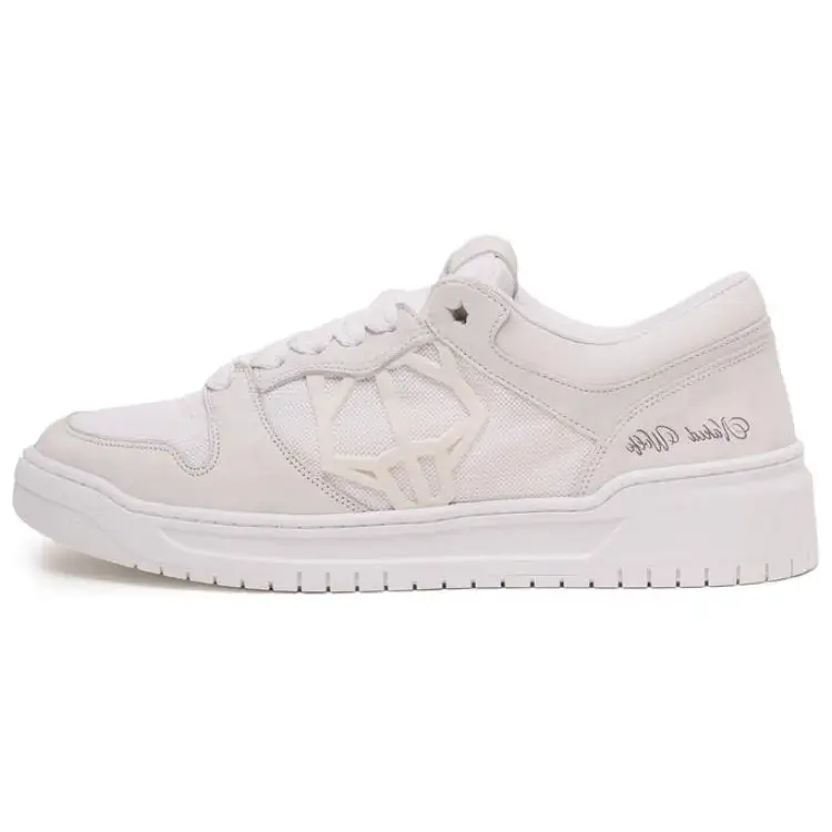 Naked Wolfe CM 00 Leather Comfortable Abrasion Resistant Low top Skateboard Shoes Men's White