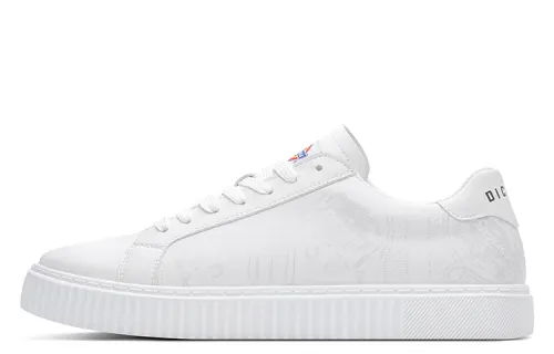 Dickies Microfiber Leather Slip Resistant Abrasion Resistant Low top Skateboard Shoes Men's White