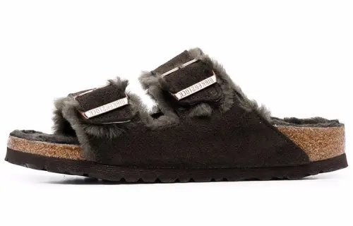 Birkenstock shearling-lined double-buckle sandals Women's