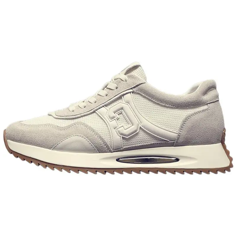 JANE HARLOW Textile, Split Cow Leather Low top Casual Shoes Men's White