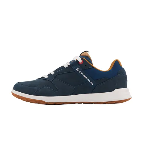 CAT Abrasion Resistant Slip Resistant Athletic Shoes, Breathable Lining Cow Leather Casual Shoes Unisex Blue