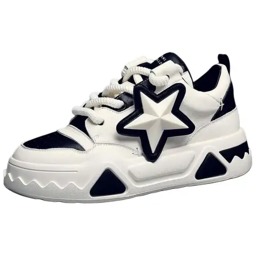 JANE HARLOW Leather Low top Casual Shoes Men's Black White