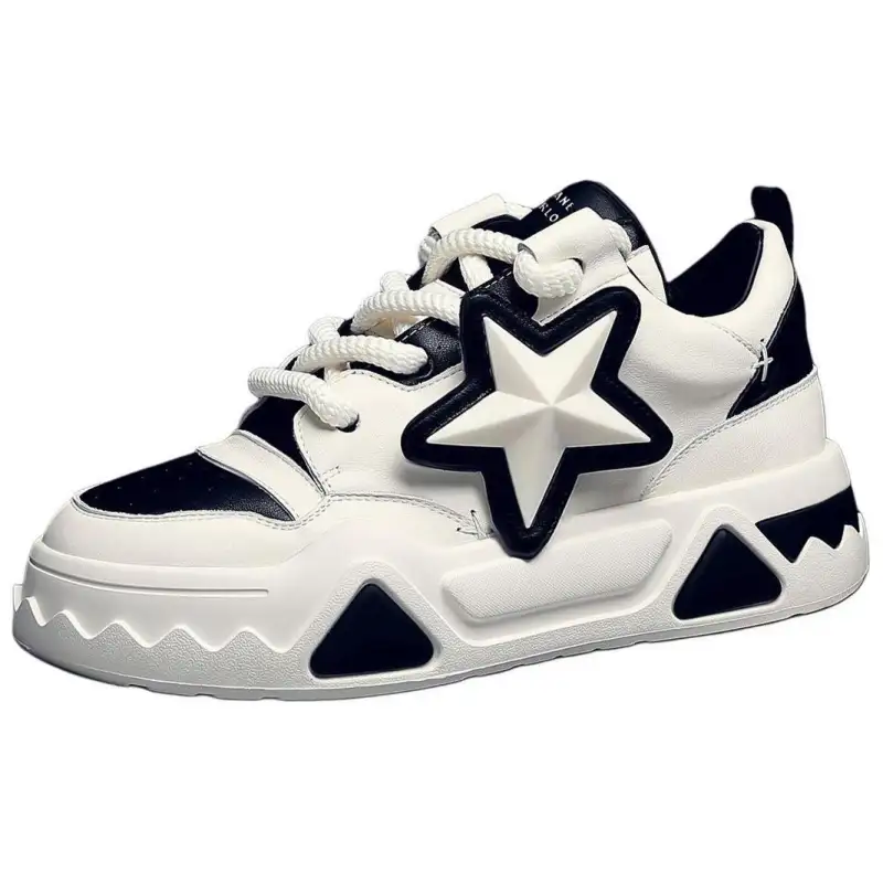 JANE HARLOW Leather Low top Casual Shoes Men's Black White