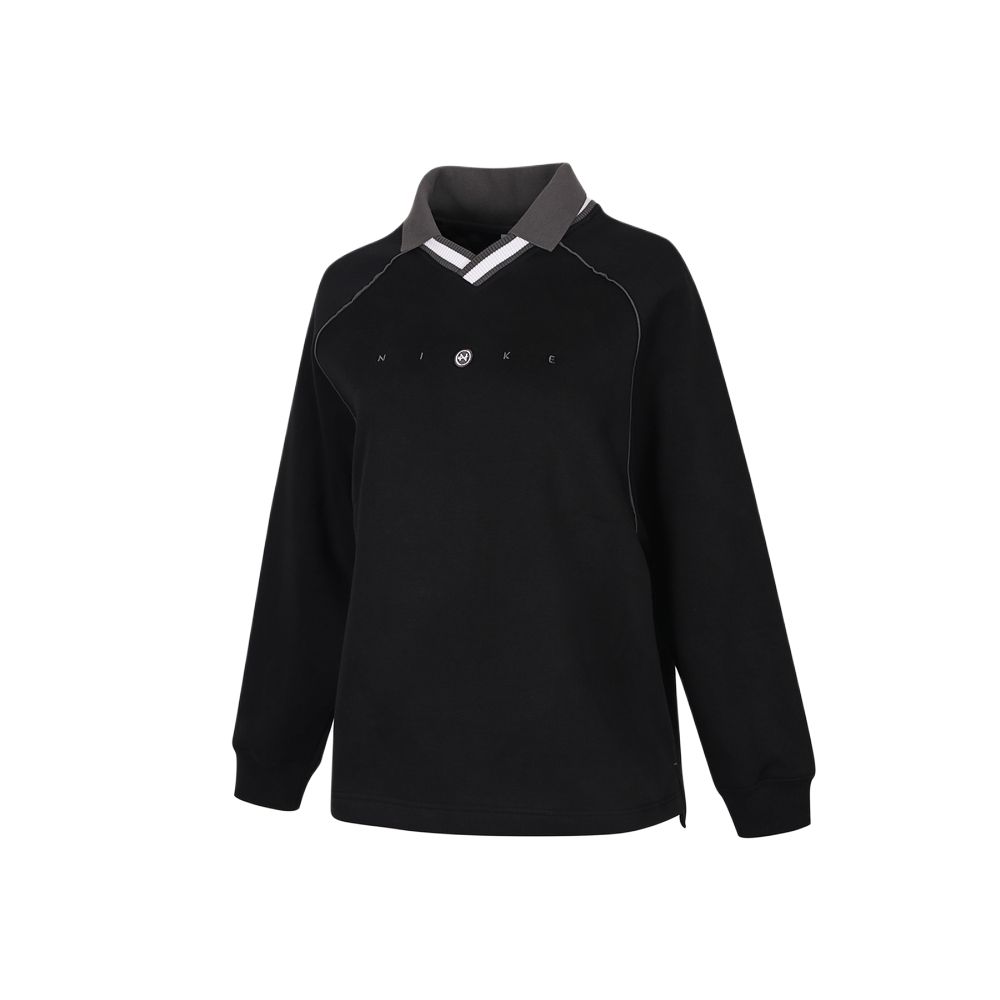 Женская футболка Nike Polo с длинным рукавом (черная)