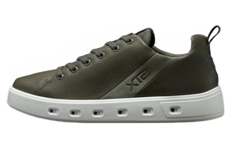 Ecco Street 720 Series Cow Leather Low top Stylish Skateboarding Shoes Men's Army Green