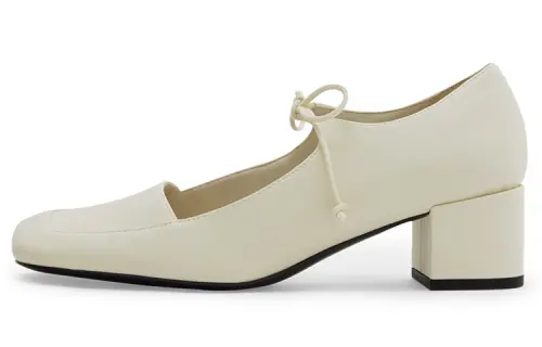 CHARLES&KEITH Chunky Heel Mary Jane Shoes Women's Pink White