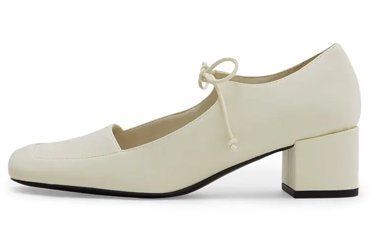 CHARLES&KEITH Chunky Heel Mary Jane Shoes Women's Pink White