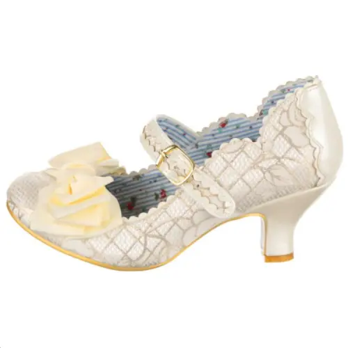 IRREGULAR CHOICE Pu Chunky Heel Mary Jane Shoes 6CM Women's Gold