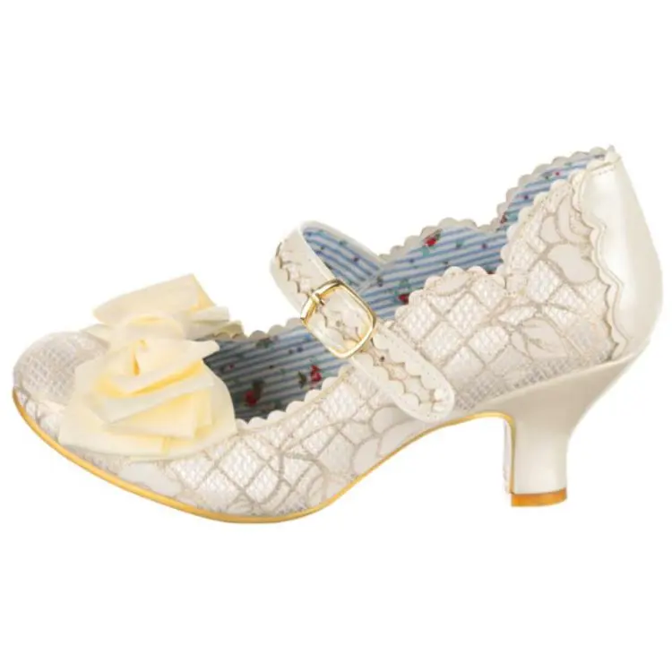 IRREGULAR CHOICE Pu Chunky Heel Mary Jane Shoes 6CM Women's Gold