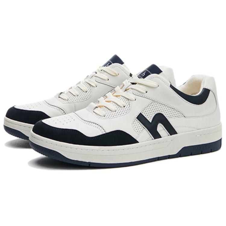 HAZZYS Cow Leather Low top Skateboard Shoes Men's Navy Blue