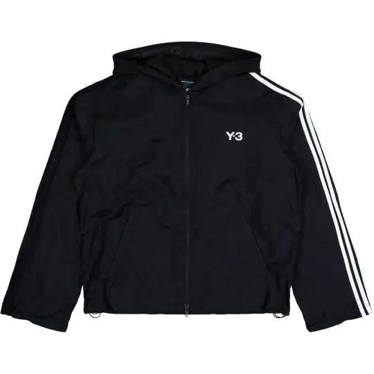 Y-3 свободная мужская куртка с длинными рукавами и капюшоном в полоску на молнии