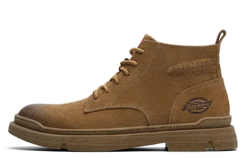 Dickies Split Pig Leather Workwear Ankle Length Combat Boots Men's Brown