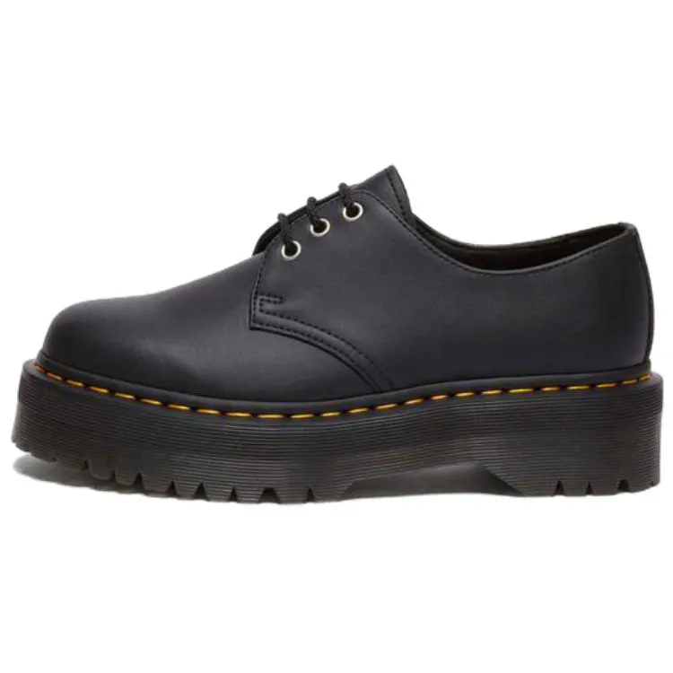 Dr.Martens Leather Versatile Casual Shoes Women's Black