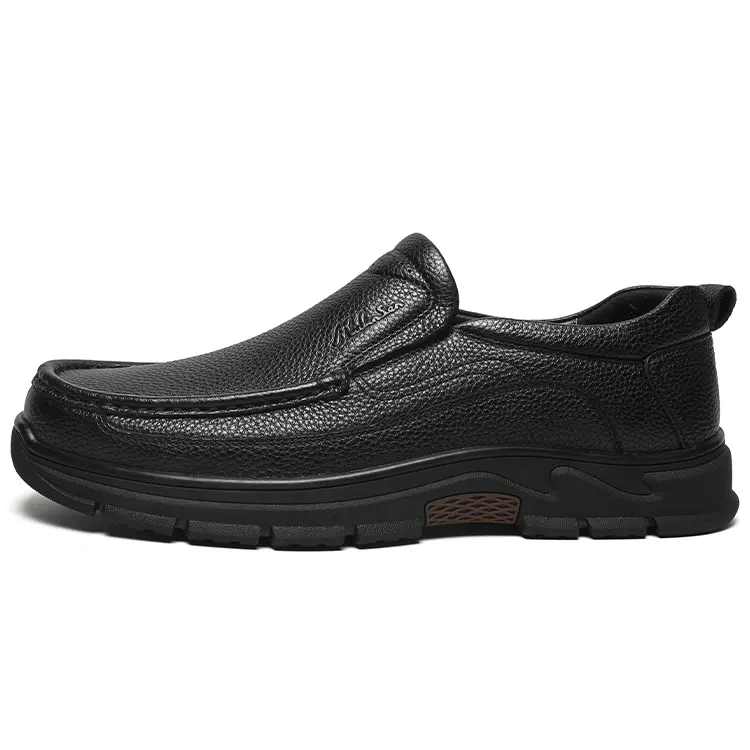 Mulinsen first-layer cowhide, high-end fashion, comfortable and versatile soft-soled feet, business casual, simple commuting, formal leather shoes, men's black