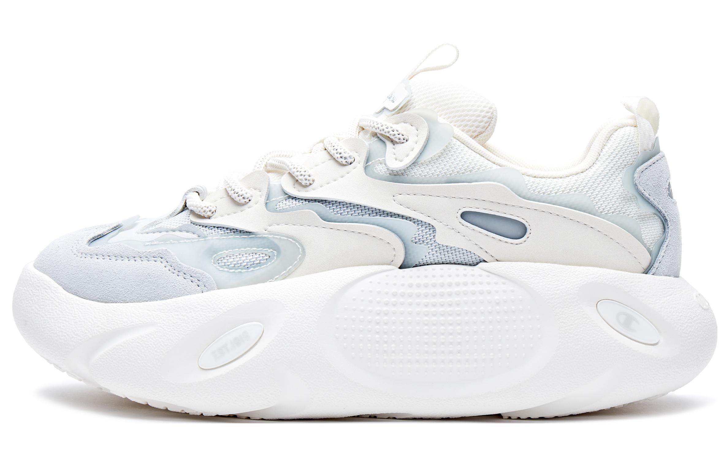 Champion Xiaolongbao Shoes Textile, Synthetic Leather, TPU Low top Chunky Sneakers Women's Gray