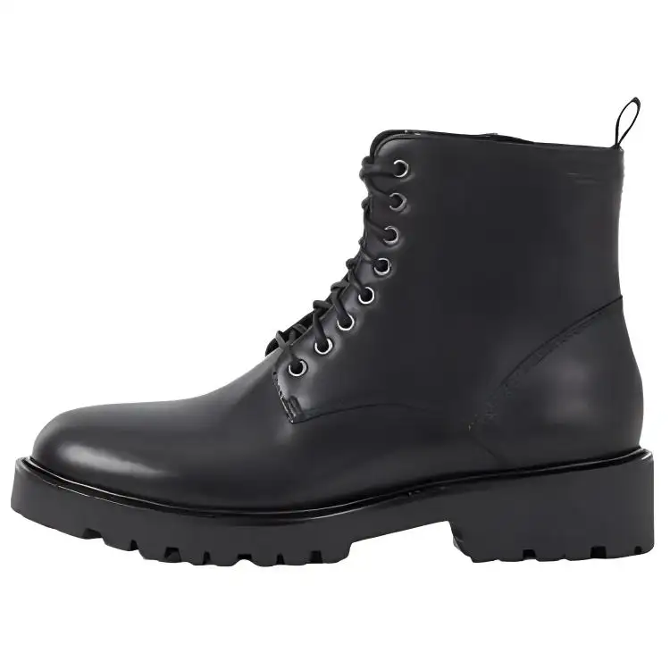 VAGABOND SHOEMAKERS Leather Crew Combat Boots 4cm Women's Black