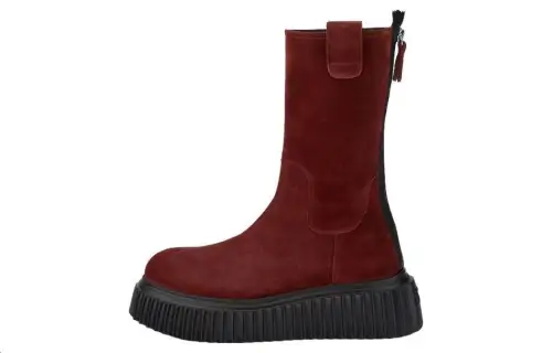 AGL Cow Leather Ankle Boots 6CM Women's Red