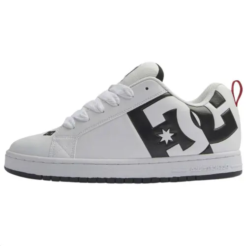 DC Shoes Leather Low top Skateboard Shoes Men's White Black
