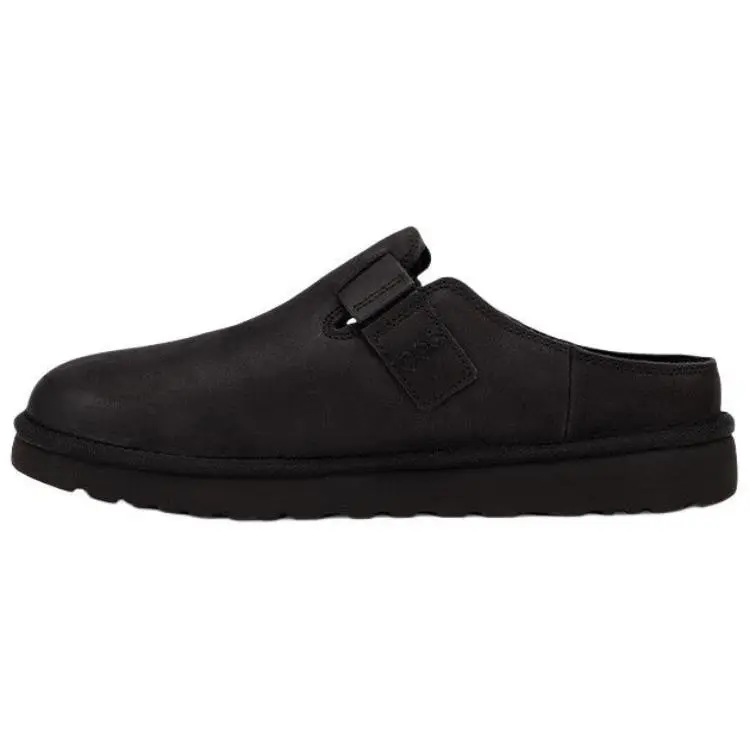 UGG Round Tip Lightweight Fleece Lined Mules Slip Resistant Closed Toe Slippers Men's Black