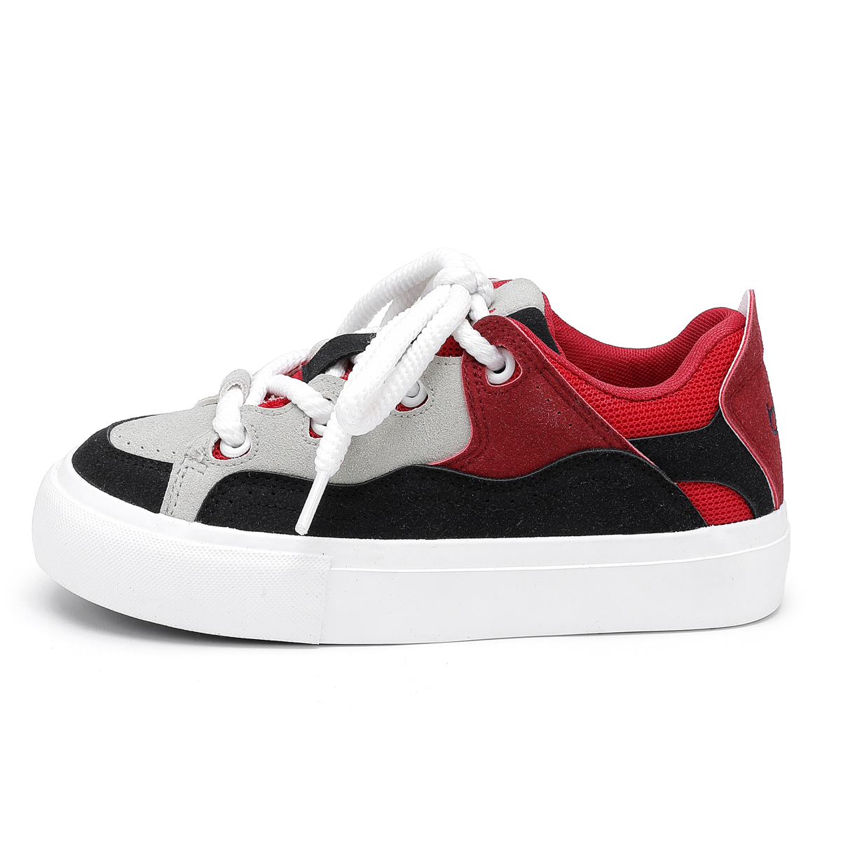 BAIJIHONG Puffy Shoes Microfiber Leather Abrasion Resistant Lightweight Slip Resistant Low top Skateboard Shoes 3cm
