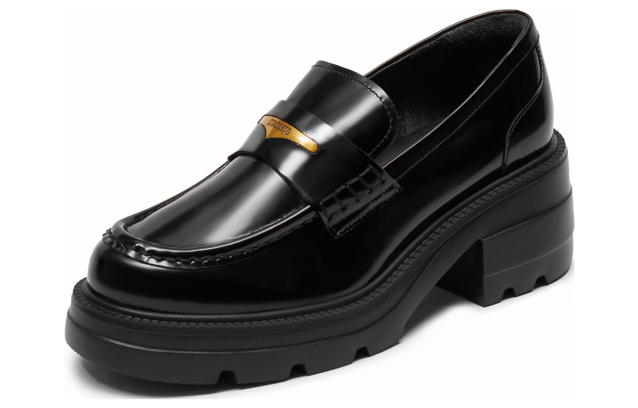Staccato Little Seagull Jazz Cow Leather Shiny Loafers 6CM Women's
