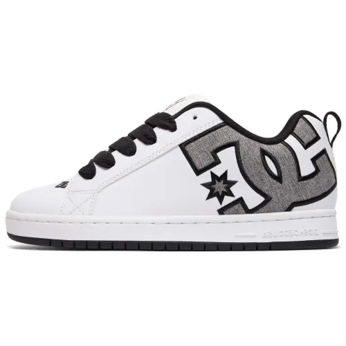 DC Shoes Cow Leather Low top Skateboard Shoes Men's White Gray