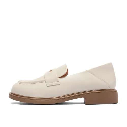 BELLE Sheepskin all-in-one trendy and versatile black leather shoes flat shoes college style loafers 2.5cm women's style