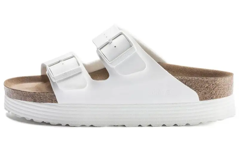 Birkenstock Arizona Platform Vegan Birko Flor Narrow Fit Sandals 'White' Women's