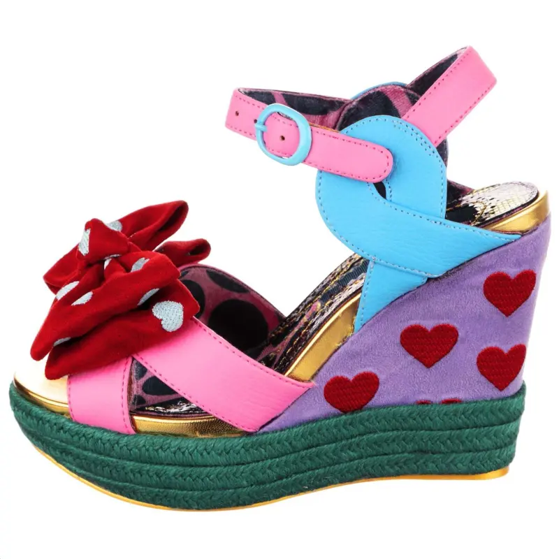 IRREGULAR CHOICE Pu One Strap Sandals 11.5cm Women's Pink Blue Purple