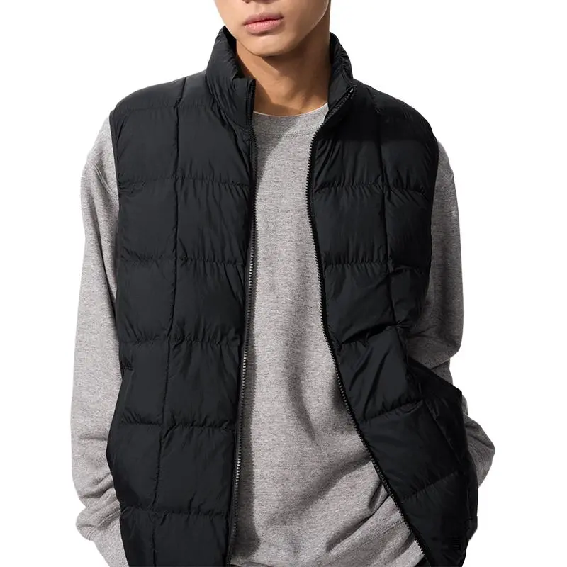 UNIQLO Down Vests Unisex Black Stand Collar Moderate Other