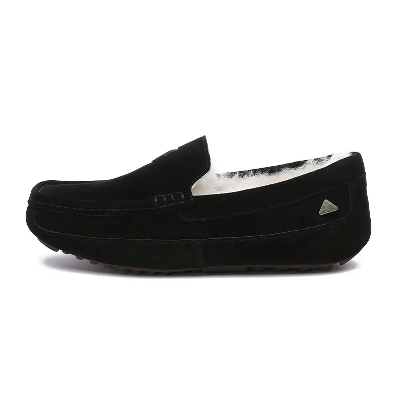 EVERAU Gommino Loafers Men's Black/Brown Gray