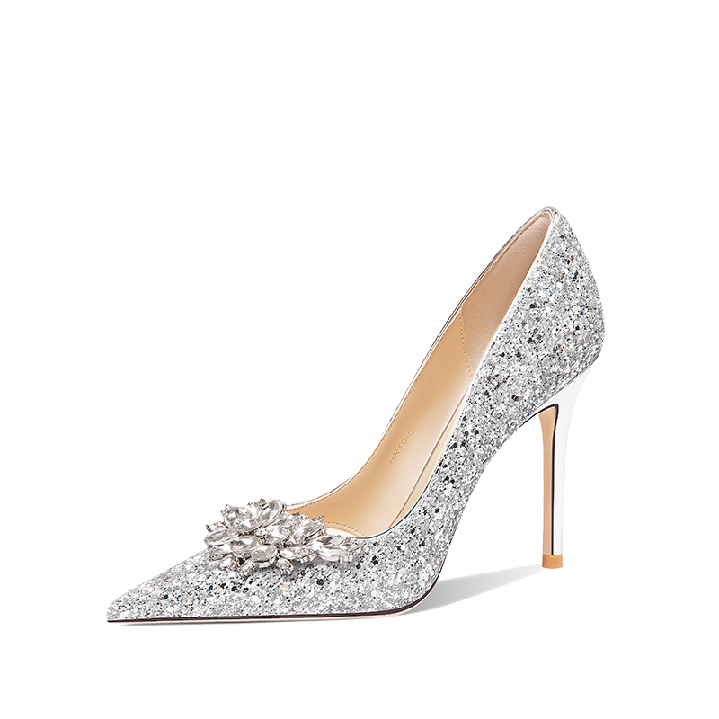 Holy Rose The Joy Of The Heart Slim Heel Commemoration High Heels Women's Silver