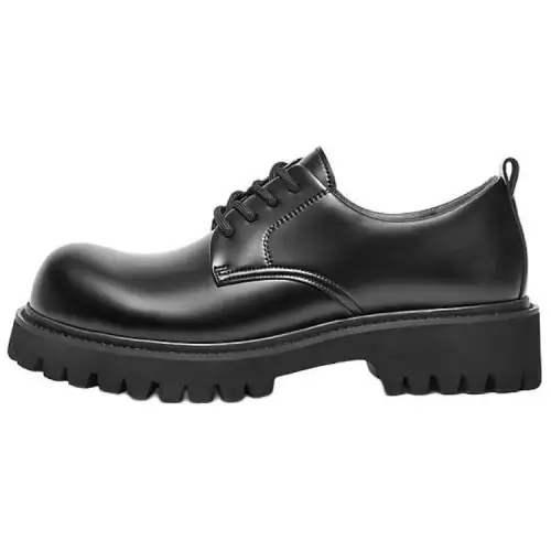 BELLE thick-soled height-increasing derby, simple, fashionable and versatile texture, groom's wedding, formal leather shoes, men's black
