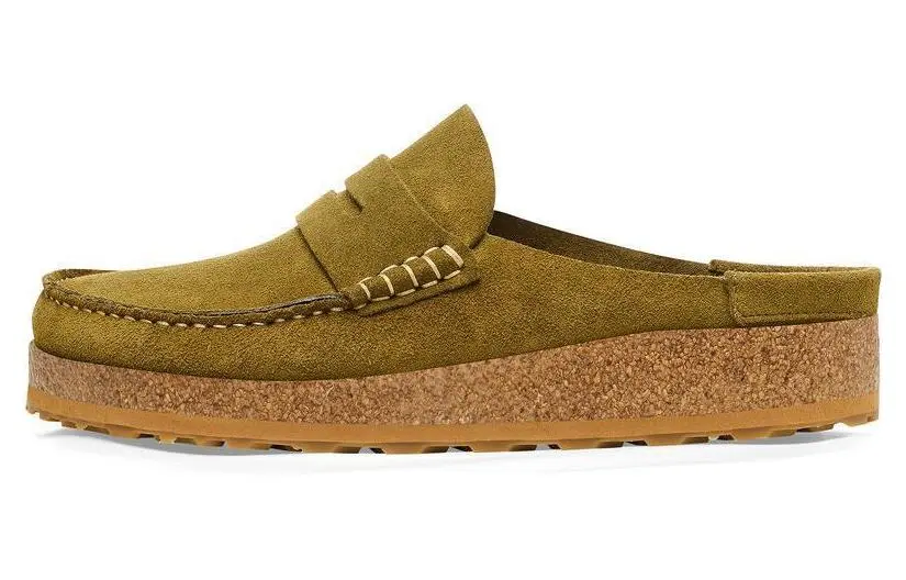 Birkenstock Naples Suede Closed Toe Slippers Men's Pine Green Regular