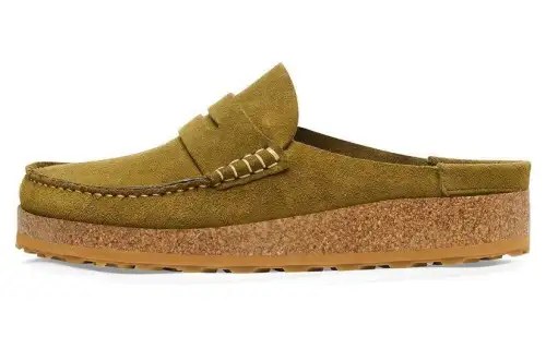Birkenstock Naples Suede Closed Toe Slippers Men's Pine Green Regular